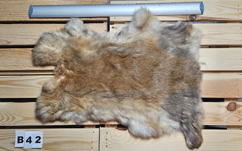 Konijnenvacht - 100% NATUURLIJK - licht bruin gemarmerde kleur