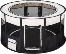 Kittenren /katten bench rond,  doorsnee 120 cm-60cm hoog, opvouwbaar incl. tas