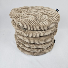 Klittenband pofkussen, 5 cm hoog, karamel Ø 45 cm