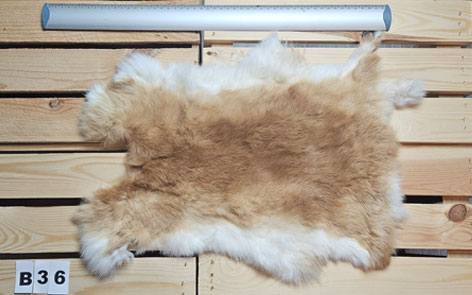 Konijnenvacht - 100% NATUURLIJK - licht bruin gemarmerde kleur