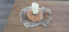 Konijnenvacht - 100% NATUURLIJK - licht bruin gemarmerde kleur