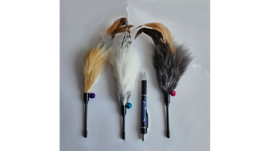 Mini showteaser-konijnenvacht en veren (handgemaakt)