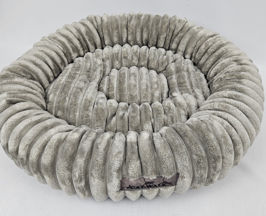 Mand met klittenbandstof onderkant, ecru, Ø 55 cm