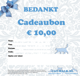 Cadeaubon per post of email (€ 10,00 / € 15,00 / € 25,00)