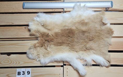 Konijnenvacht - 100% NATUURLIJK - licht bruin gemarmerde kleur