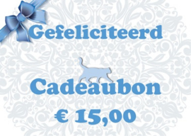 Cadeaubon per post of email (€ 10,00 / € 15,00 / € 25,00)