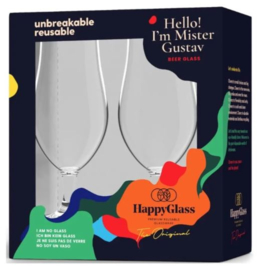 HappyGlass - Kunststof Bierglazen - 2 stuks