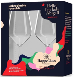 HappyGlass - Kunststof Wijnglazen - 2 Stuks