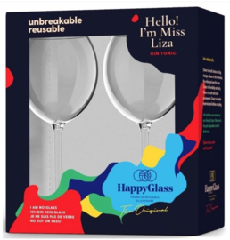 HappyGlass - Kunststof Gin Tonic glas - 2 stuks