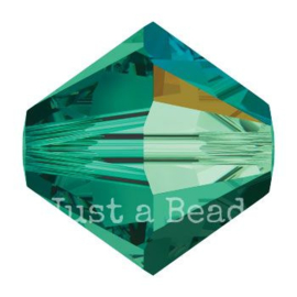 5328 biconische kraal 4 mm emerald AB (205 AB)