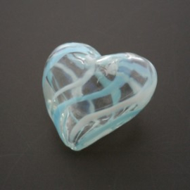 glaskraal hart hol turquoise/wit 17x19mm