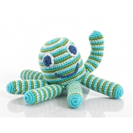 Pebble rammelaar - Octopus blauw/groen