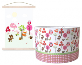 Hanglamp forest friends pink