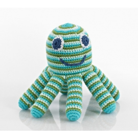 Pebble rammelaar - Octopus blauw/groen