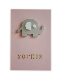 Babycadeau box M/ roze olifant