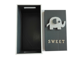 Babycadeau box S/grijs olifant
