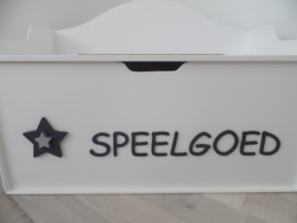 Speelgoedkist wit met kleine ster/speelgoed