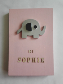 Babycadeau box M/roze olifant