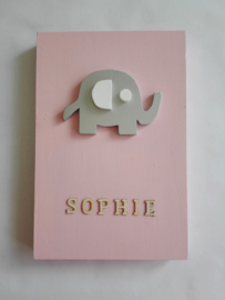Babycadeau box M/ roze olifant