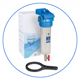 Aquafilter  Filterhuis 10"  met aftapkraan , support en sleutel  FHPR34-3V_R - 3/4"
