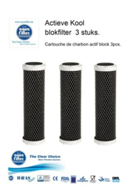 3 x Aktieve Kool filter voor 10" filterhuis FCCBL