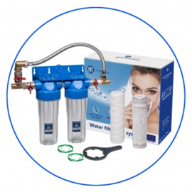 Aquafilter  Waterfilter twin set 3/4" aansluitingen + bypass