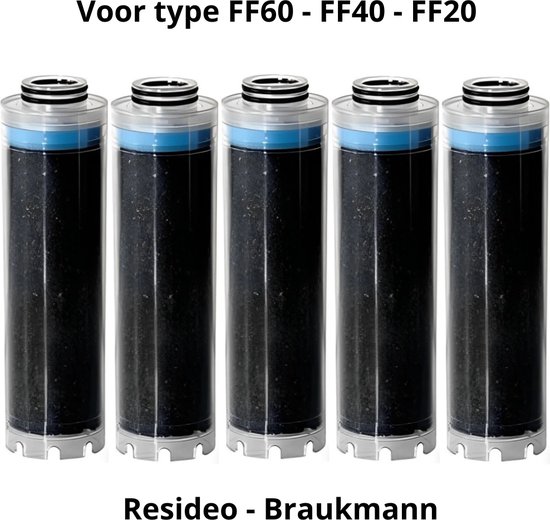 Honeywell 5 x aktief koolfilter voor regenwaterfilter - FF60 - FF40 - FF20 - actief kool