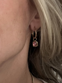 Gouden creolen met Toermalijn (14krt)