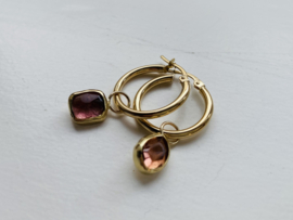 Gouden creolen met Toermalijn (14krt)