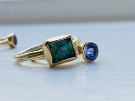 14krt gouden ring met Tanzaniet