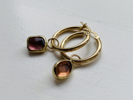 Gouden creolen met Toermalijn (14krt)