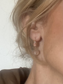 14krt oorbellen met Chalcedoon