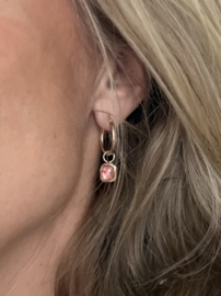 Gouden creolen met Toermalijn (14krt)