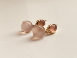 14krt oorbellen met Chalcedoon