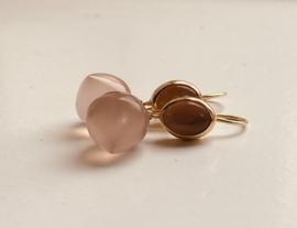 14krt oorbellen met Chalcedoon