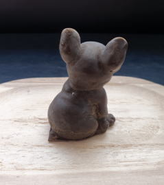 Amberblok figuur hond - Black Musk