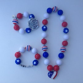 Kralenarmband American Dreams met zilveren bloem