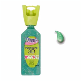 Diam's 3D verf transparant glitter mint groen 37 ml