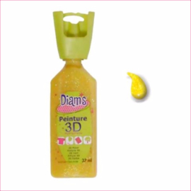 Diam's 3D verf transparant glitter geel 37 ml