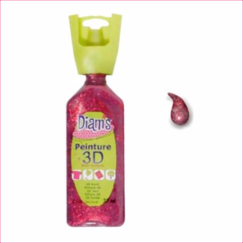 Diam's 3D verf dekkend glitter rood 37 ml