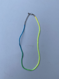 Regenboogketting paars/blauw/groen/geel