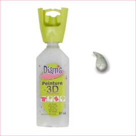 Diam's 3D verf Special Effects transparante glitter holografisch zilver 37 ml