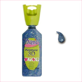 Diam's 3D verf dekkend glitter hemels (zilver & blauw glitters) 37 ml