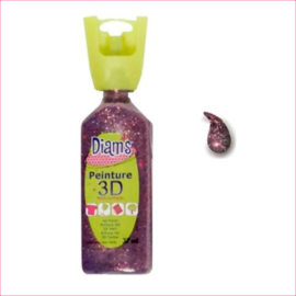 Diam's 3D verf dekkend glitter roze 37 ml