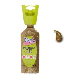 Diam's 3D verf dekkend glitter goud 37 ml