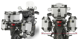 Givi PL 3112 CAM kofferrek + 2 x 37 L Givi Trekker Outback Black set aanbieding DL 650 2017-2023