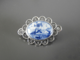 Ovale vroege broche Plateelbakkerij Schoonhoven