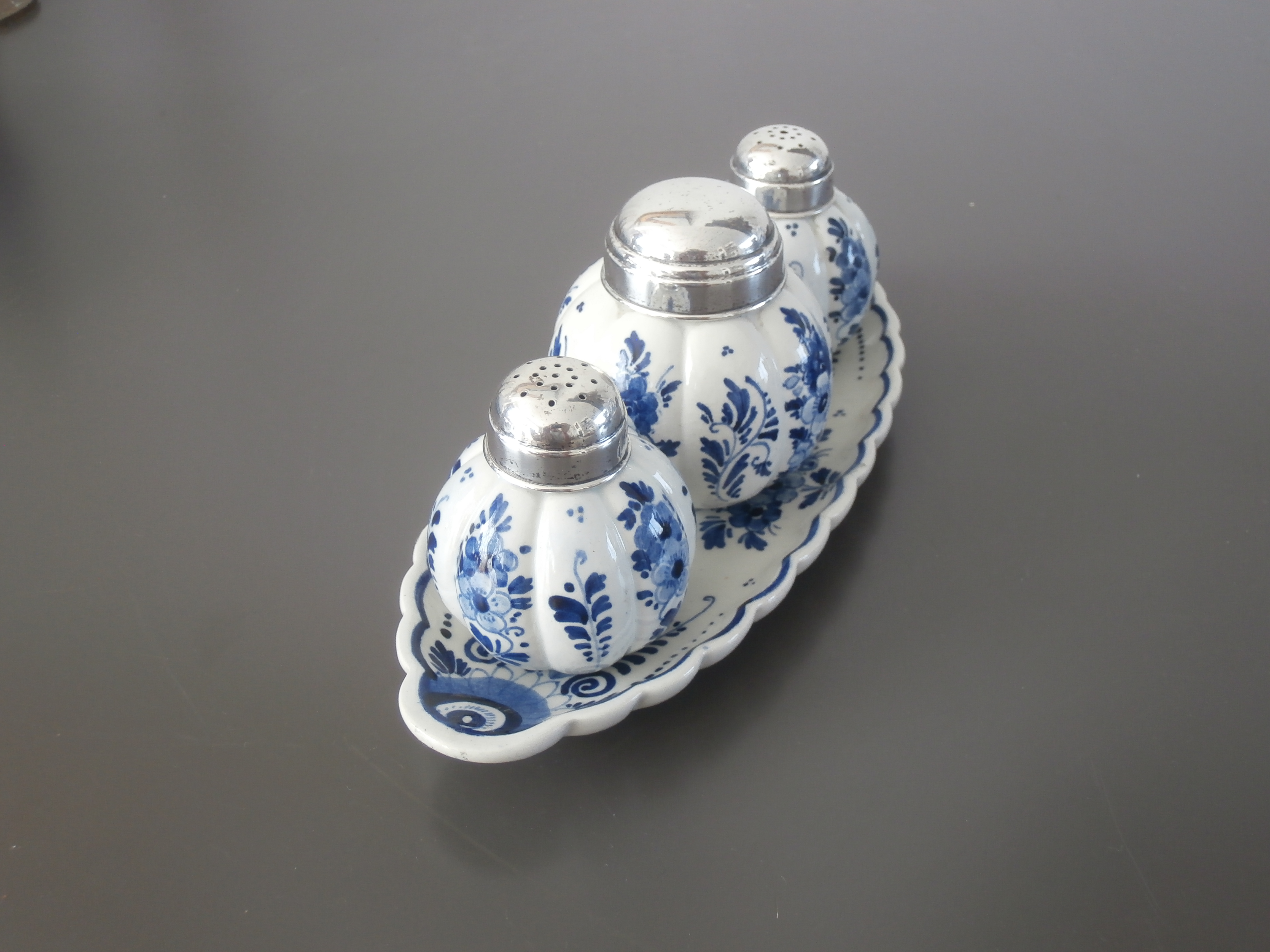 Tafelsetje 4-delig Delfts met zilver