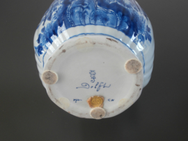 308; Geribde vaas  38 cm, De Porceleyne Fles, 1969