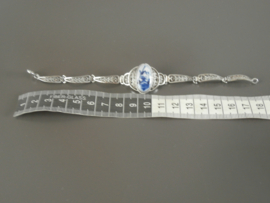 Filigrain armband met Delftse steen ovaal